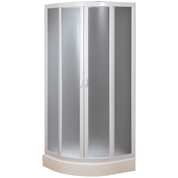 sconto Cabine de douche semi-circulaire 2 portes coulissantes en acrylique H185cm Dorini Smart