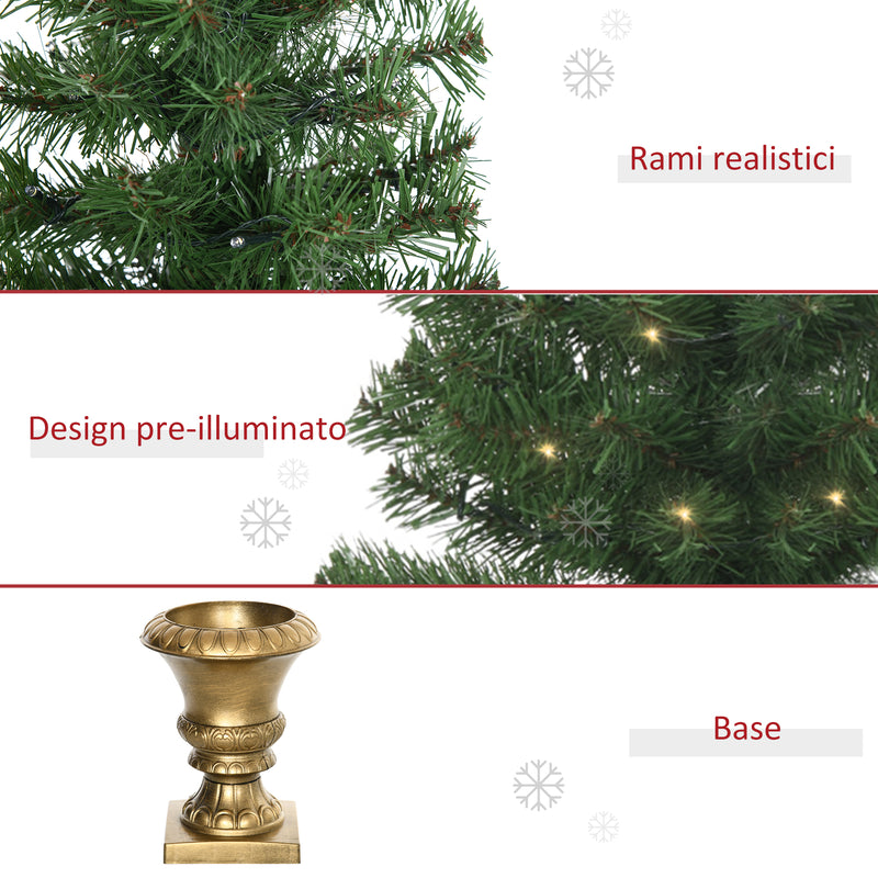 Albero di Natale Artificiale H120 cm 140 Rami con Luci LED Verde-7