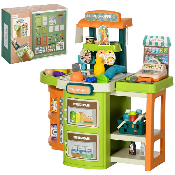 acquista Supermercato Giocattolo per Bambini 52x29x61 cm con Cassa e Accessori Verde e Arancione