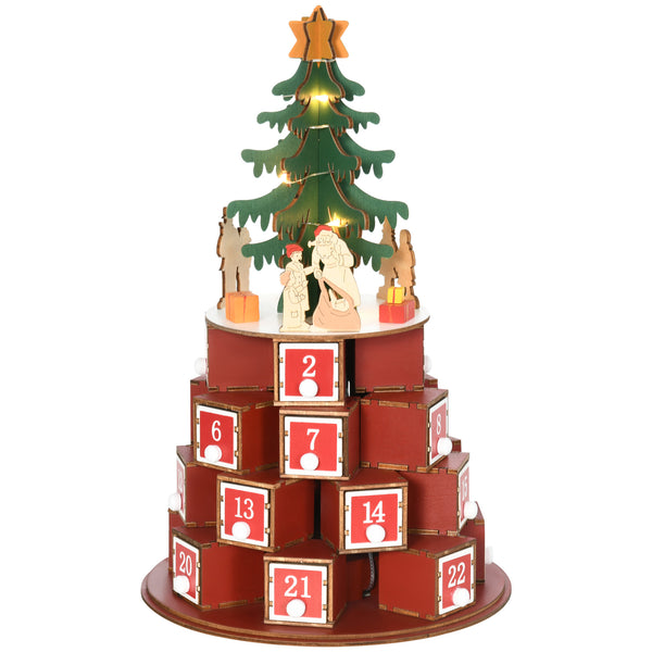 Calendrier de l'Avent Cone Christmas 22x22x35 cm avec 10 lumières LED en contreplaqué online