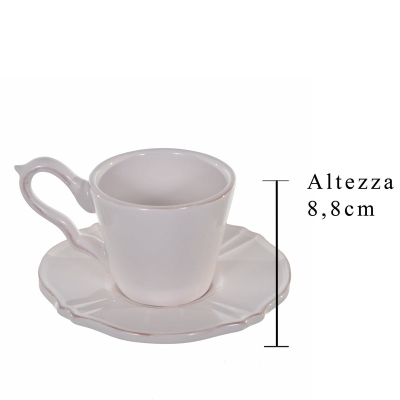 Set 3 Set Tazze in Ceramica con Piattino Larghezza 14 cm-2