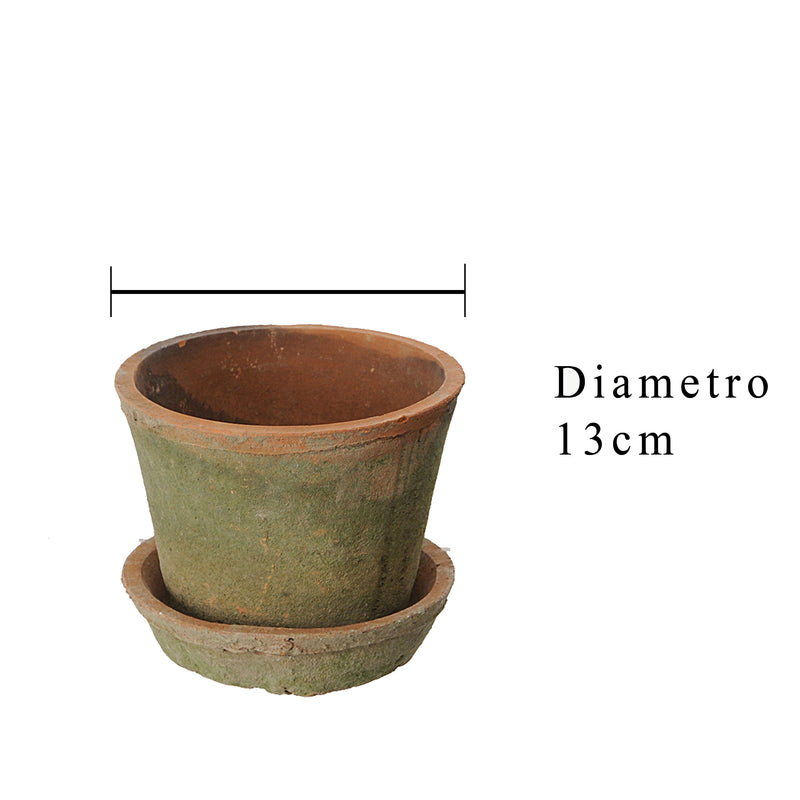 Set 4 Vasi in Ceramica con Sottovaso Larghezza 13 cm-2