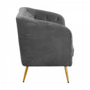 Divano 2 Posti 135x82 cm in Velluto Grigio-3