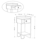 Comodino Sirius bianco con cassetto e gamba in metallo nero destro-5