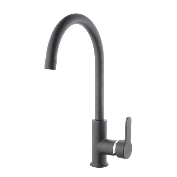 acquista Rubinetto Cucina Miscelatore Monocomando Lavello Canna Tonda in Ottone Granito Plus Croma