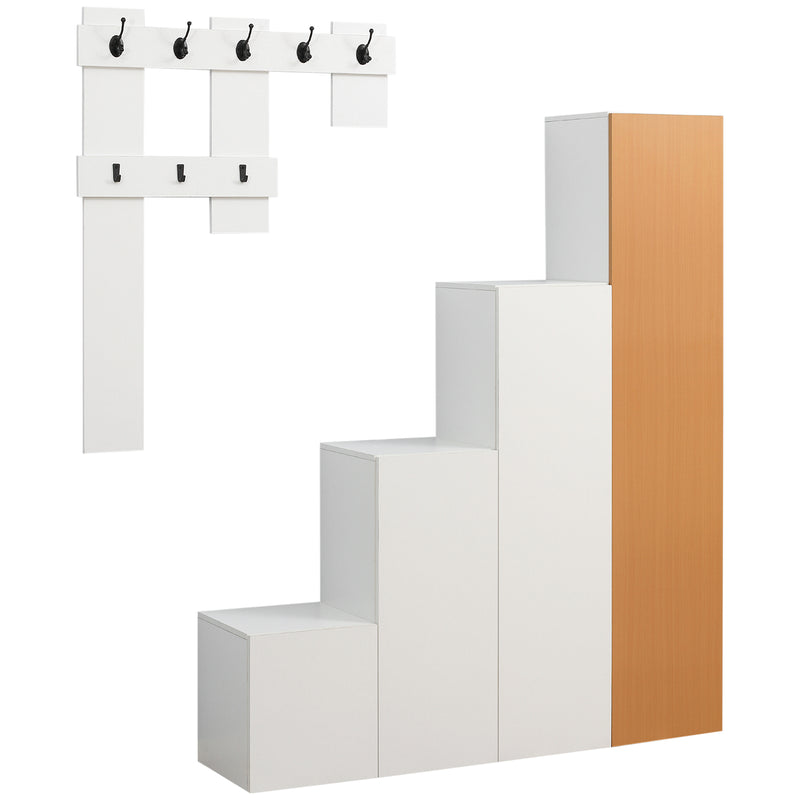 Mobile Ingresso 38,6x37x180 cm in Truciolato e MDF Bianco-1