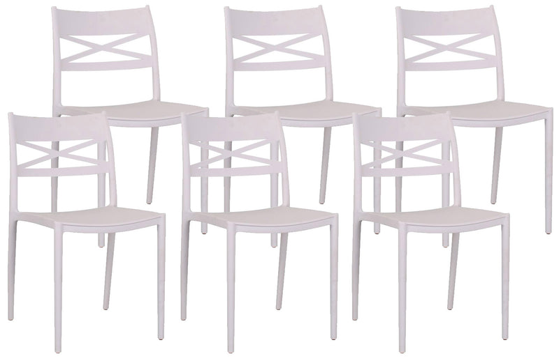 Set 6 Sedie 81x46x52 cm in Polipropilene Bianco-1