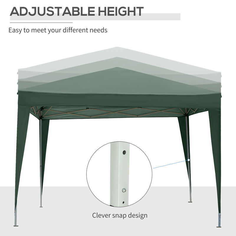 Gazebo Pieghevole 3x3m in Acciaio e tessuto Oxford Verde-9