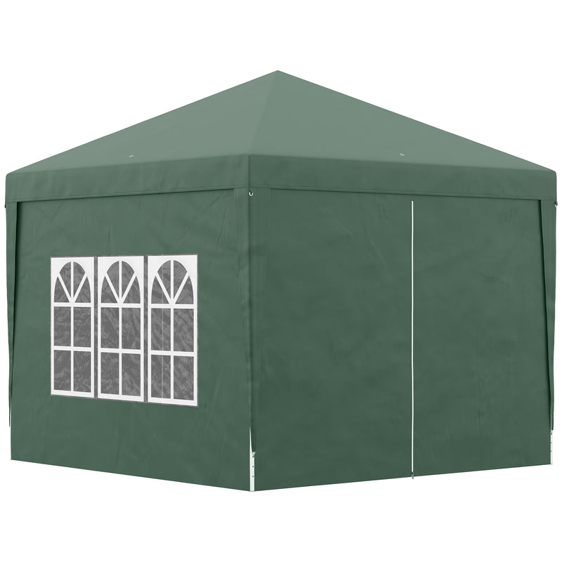 Gazebo Pieghevole 3x3m in Acciaio e tessuto Oxford Verde-1