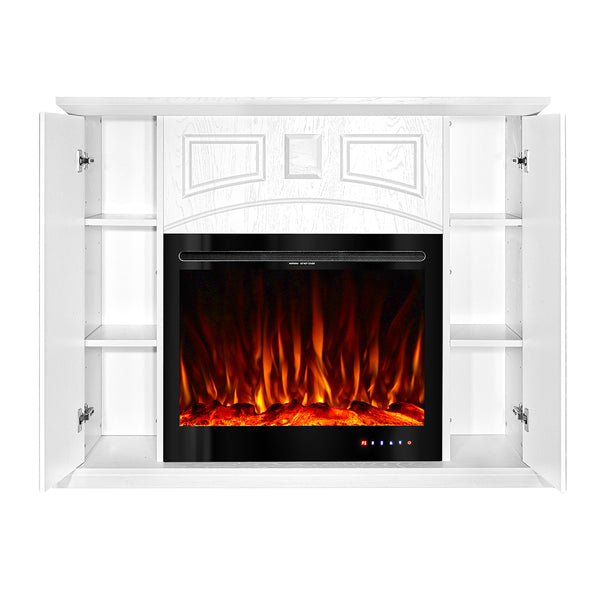 prezzo Cheminée Électrique au Sol 105x135x32 cm Effet Flamme 1500W Toulouse &amp; Colorado Blanc