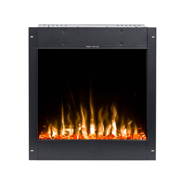 sconto Cheminée Électrique Encastrable 69,8x71,8x16,5 cm Effet Flamme 1500W Gangs 28 Noir