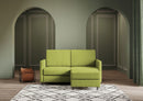 Divano 2 Posti con Pouf 158x145x85 cm Karay in Tessuto Verde-2