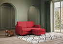 Divano 2 Posti con Pouf 158x145x85 cm Karay in Tessuto Rosso-3