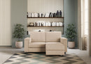 Divano 2 Posti con Pouf 168x145x85 cm Marrak in Tessuto Beige-2