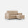 Divano 2 Posti con Pouf 148x155x85 cm Marrak in Tessuto Beige