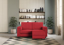 Divano 2 Posti con Pouf 148x155x85 cm Marrak in Tessuto Rosso-2