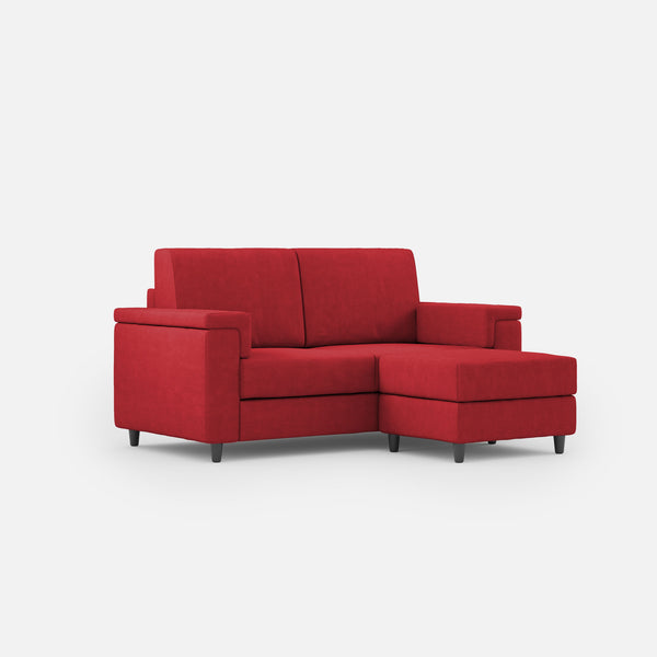 prezzo Divano 2 Posti con Pouf 168x145x85 cm Marrak in Tessuto Rosso