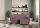 Divano 2 Posti con Pouf 168x145x85 cm Marrak in Tessuto Prugna-2