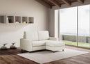 Divano 2 Posti con Pouf 168x145x85 cm Sakar in Tessuto Latte-3