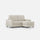 Divano 2 Posti con Pouf 168x145x85 cm Sakar in Tessuto Latte