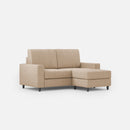 Divano 2 Posti con Pouf 168x145x85 cm Sakar in Tessuto Beige-1