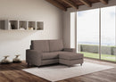 Divano 2 Posti con Pouf 148x155x85 cm Sakar in Tessuto Talpa-3