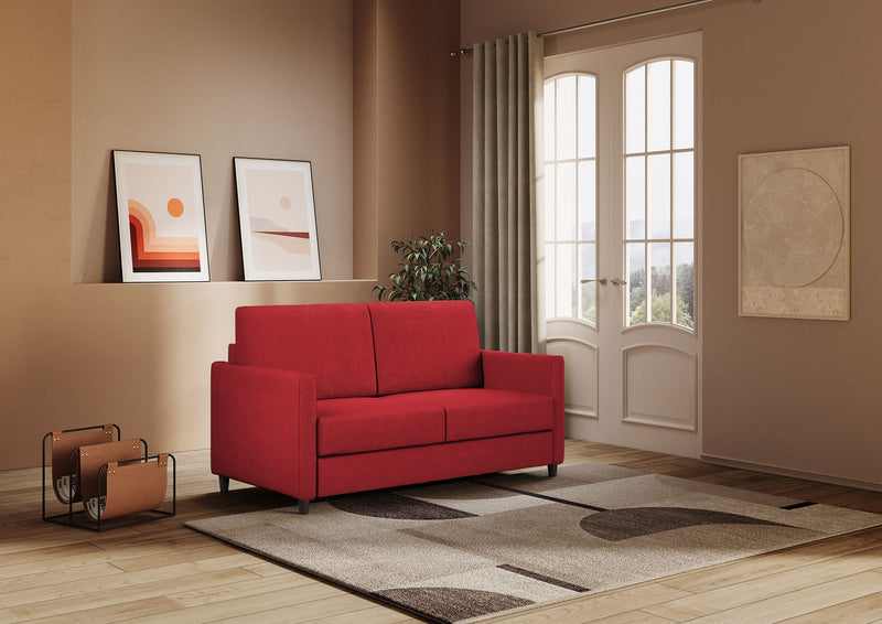 Divano 2 Posti 158x85x85 cm Karay in Tessuto Rosso-3