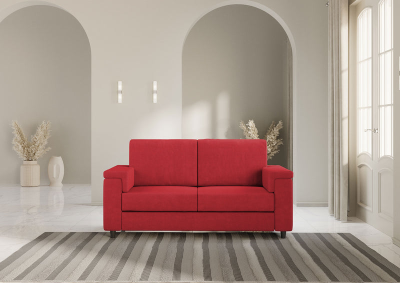 Divano 2 Posti 148x85x85 cm Marrak in Tessuto Rosso-2