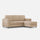 Divano 3 Posti con Pouf 208x155x85 cm Marrak in Tessuto Beige