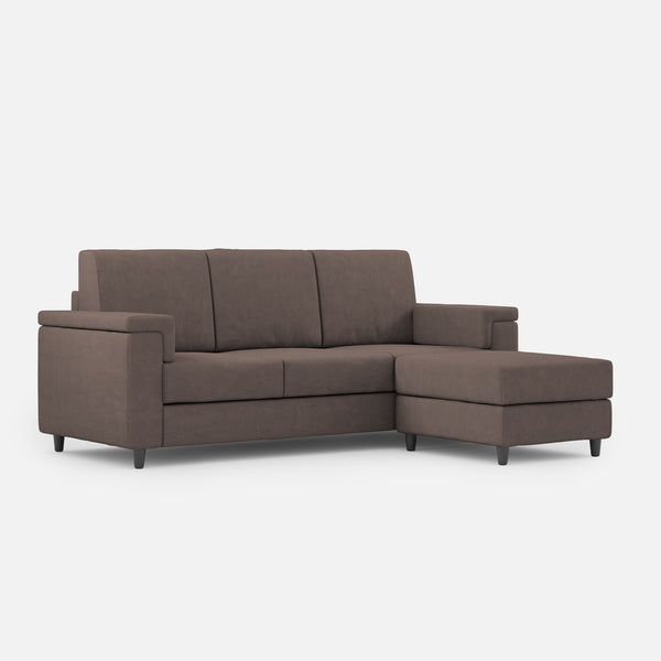 prezzo Divano 3 Posti con Pouf 208x155x85 cm Marrak in Tessuto Talpa