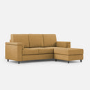 Divano 3 Posti con Pouf 208x155x85 cm Marrak in Tessuto Ocra-1