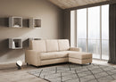 Divano 3 Posti con Pouf 208x155x85 cm Sakar in Tessuto Beige-3