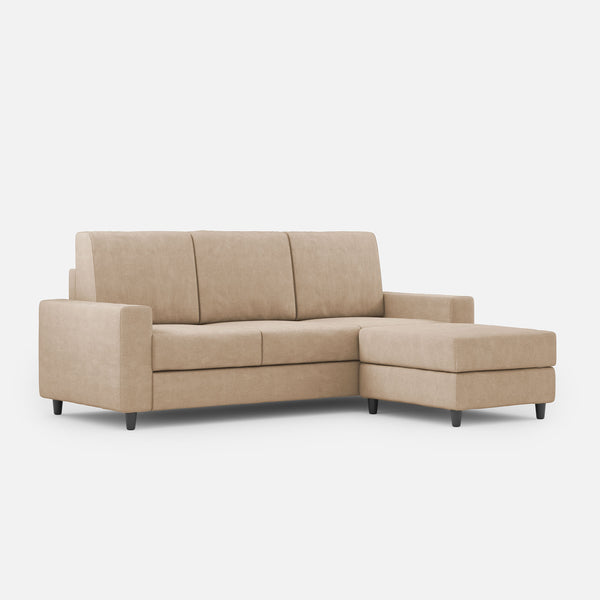 Divano 3 Posti con Pouf 208x155x85 cm Sakar in Tessuto Beige online