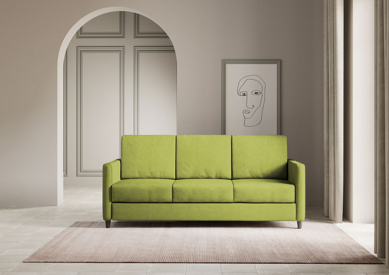 Divano 3 Posti 198x85x85 cm Karay in Tessuto Verde-2