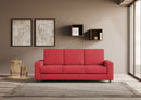 Divano 3 Posti 208x85x85 cm Sakar in Tessuto Rosso-2