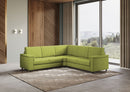 Divano Angolare 5 Posti 226x226x85 cm Marrak in Tessuto Verde-3