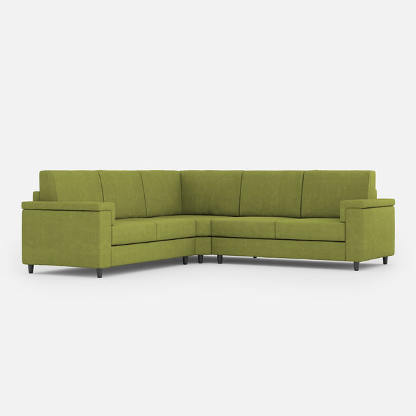 online Divano Angolare 5 Posti 246x246x85 cm Marrak in Tessuto Verde