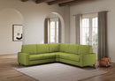 Divano Angolare 5 Posti 226x226x85 cm Sakar in Tessuto Verde-3