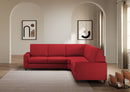 Divano Angolare 5 Posti 226x226x85 cm Sakar in Tessuto Rosso-2