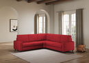 Divano Angolare 5 Posti 246x246x85 cm Sakar in Tessuto Rosso-3