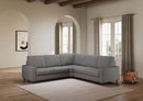 Divano Angolare 5 Posti 246x246x85 cm Sakar in Tessuto Grigio-3