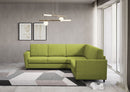 Divano Angolare 5 Posti 228x228x85 cm Yasel in Tessuto Verde-2