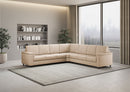 Divano Angolare 7 Posti 286x286x85 cm Marrak in Tessuto Beige-3