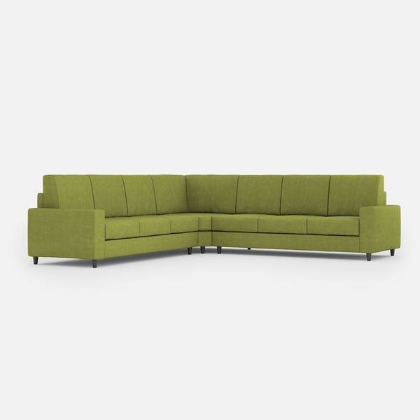 Canapé d'angle Sakar 7 places 286x286x85 cm en tissu vert online