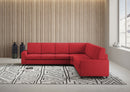 Divano Angolare 7 Posti 286x286x85 cm Sakar in Tessuto Rosso-2