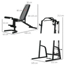 Stazione Fitness Multifunzione 152x105x212 cm in Acciaio Nero-3