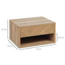 Set 2 Comodini Sospesi 37x32x21 cm in Legno Naturale-3