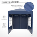 Gazebo Pieghevole Pop Up 2x2m in Poliestere e Acciaio Blu-7