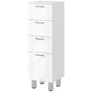 Mobiletto Bagno 4 Cassetti 30x30x93 cm in Truciolato Bianco-1