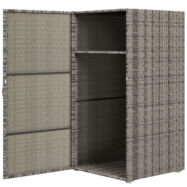 Armadio da Giardino 2 Vani 60x63x120 cm in Rattan PE Grigio acquista